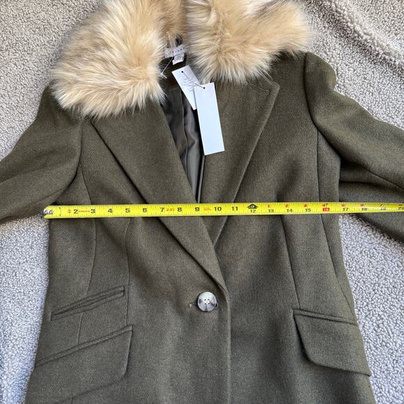 NWT Topshop Monica Faux Fur Collar Coat - Size US 2 - Picture 7 of 8